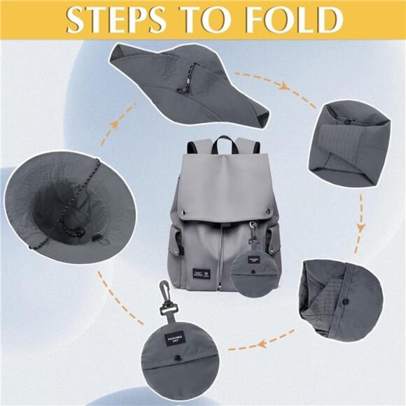 Unisex Waterproof Bucket Rain Hat Wide Brim Packable Sun Hat main image 4
